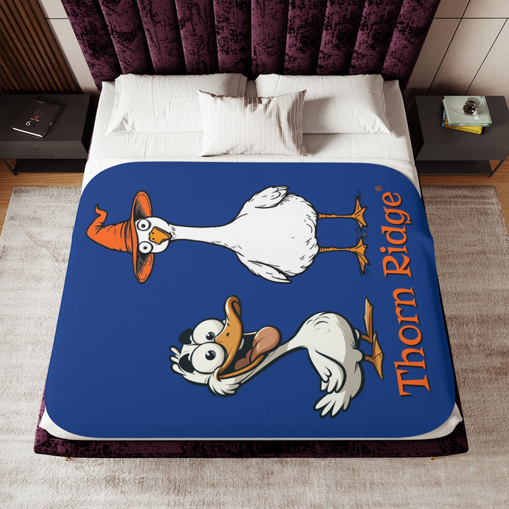 Goose and Duck halloween blue sherpa blanket by Thorn Ridge®