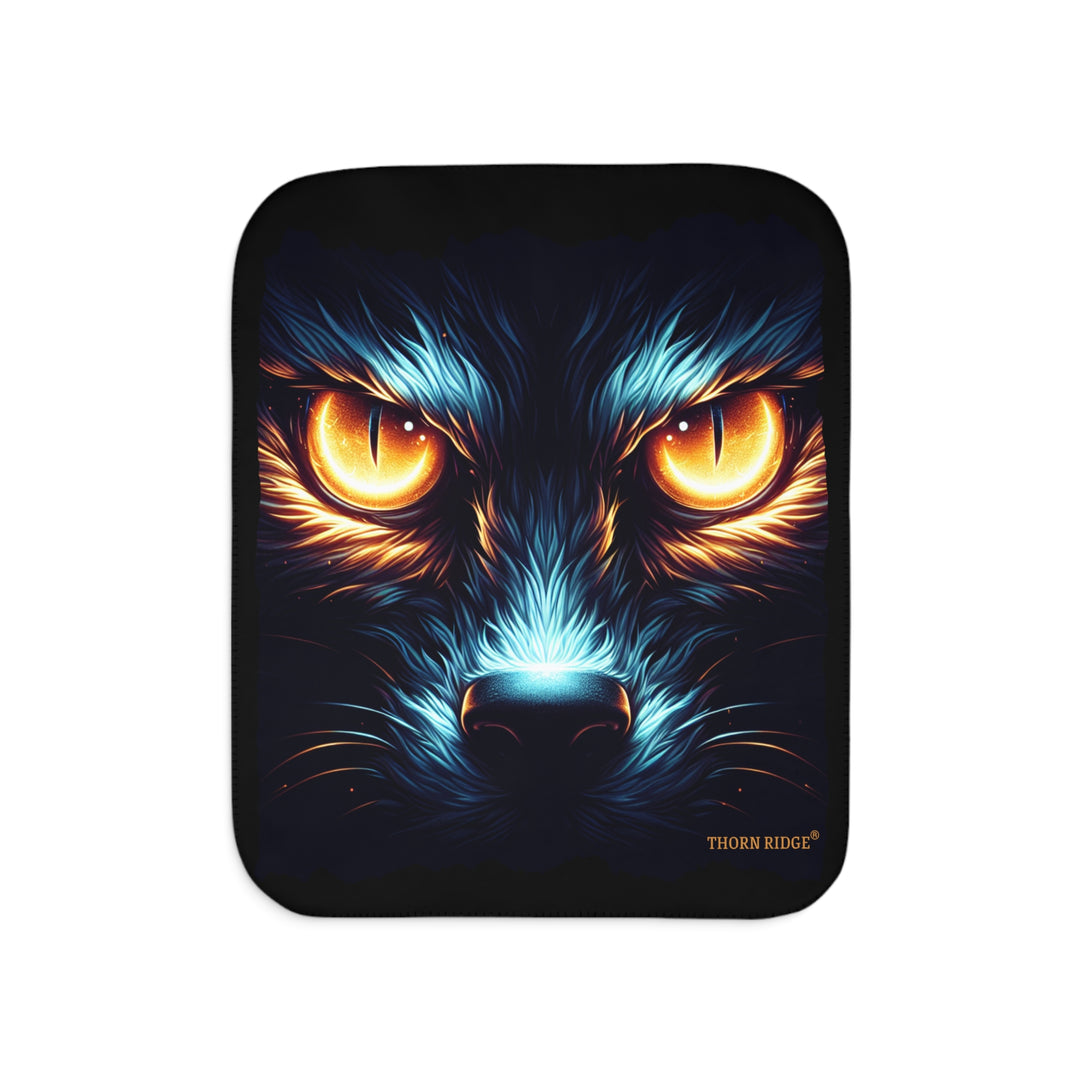 Nightseer fantasy creature image on a black sherpa blanket by Thorn Ridge® from the Legends and Lore series.