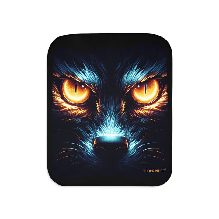 Nightseer fantasy creature image on a black sherpa blanket by Thorn Ridge® from the Legends and Lore series.