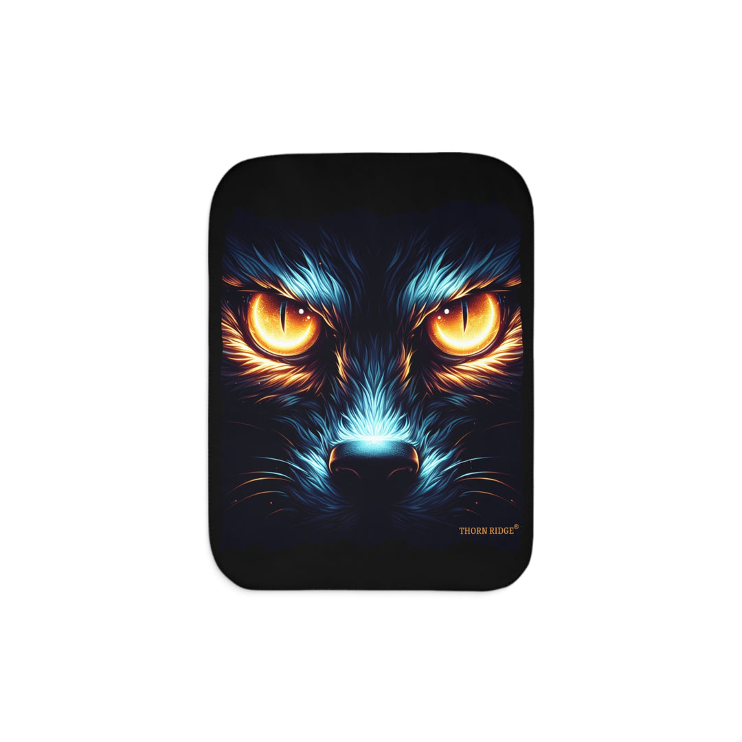 Nightseer fantasy creature image on a black sherpa blanket by Thorn Ridge® from the Legends and Lore series.