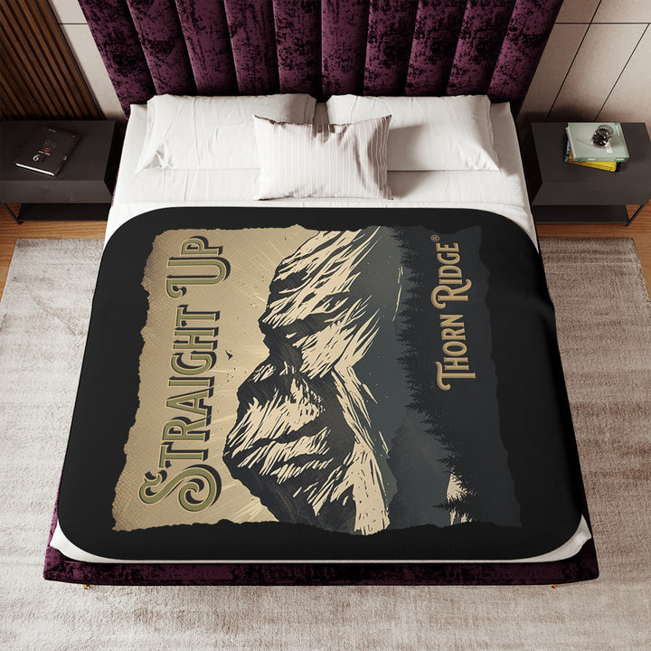 Straight Up by Thorn Ridge® sherpa blanket with an illustration of a mountain indicating that sometimes you have to climb straight up to achieve your goals. 