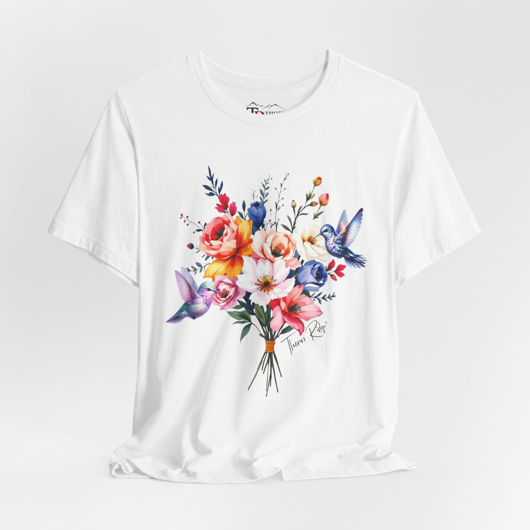floral bouquet and hummingbirds by Thorn Ridge®.