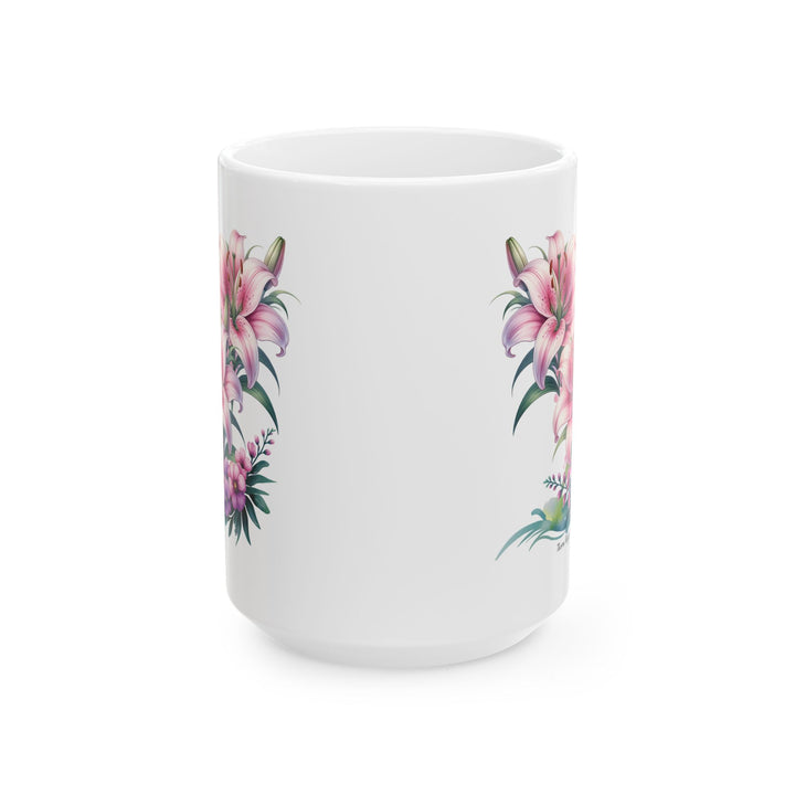 Three Lillies floral mug by Thorn Ridge®