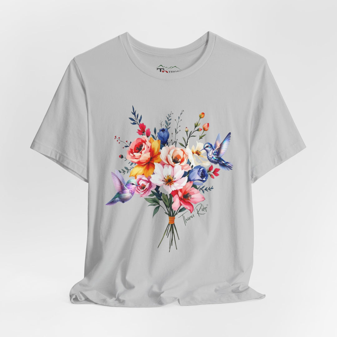 floral bouquet and hummingbirds by Thorn Ridge®.