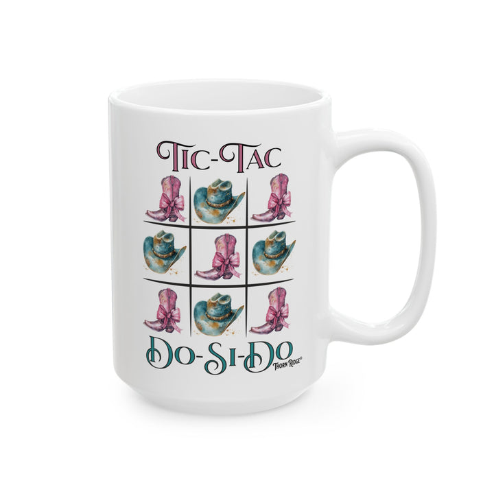 Tic Tac Do Si Do Mug with cowgirl hats and boots by Thorn Ridge®