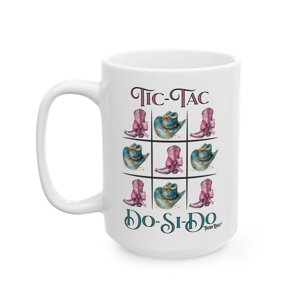 Tic Tac Do Si Do Mug with cowgirl hats and boots by Thorn Ridge®