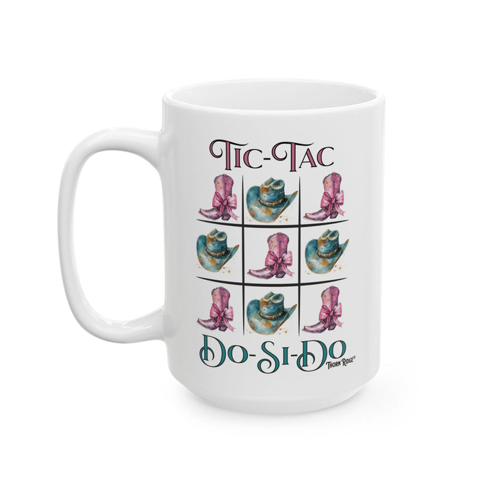 Tic Tac Do Si Do Mug with cowgirl hats and boots by Thorn Ridge®