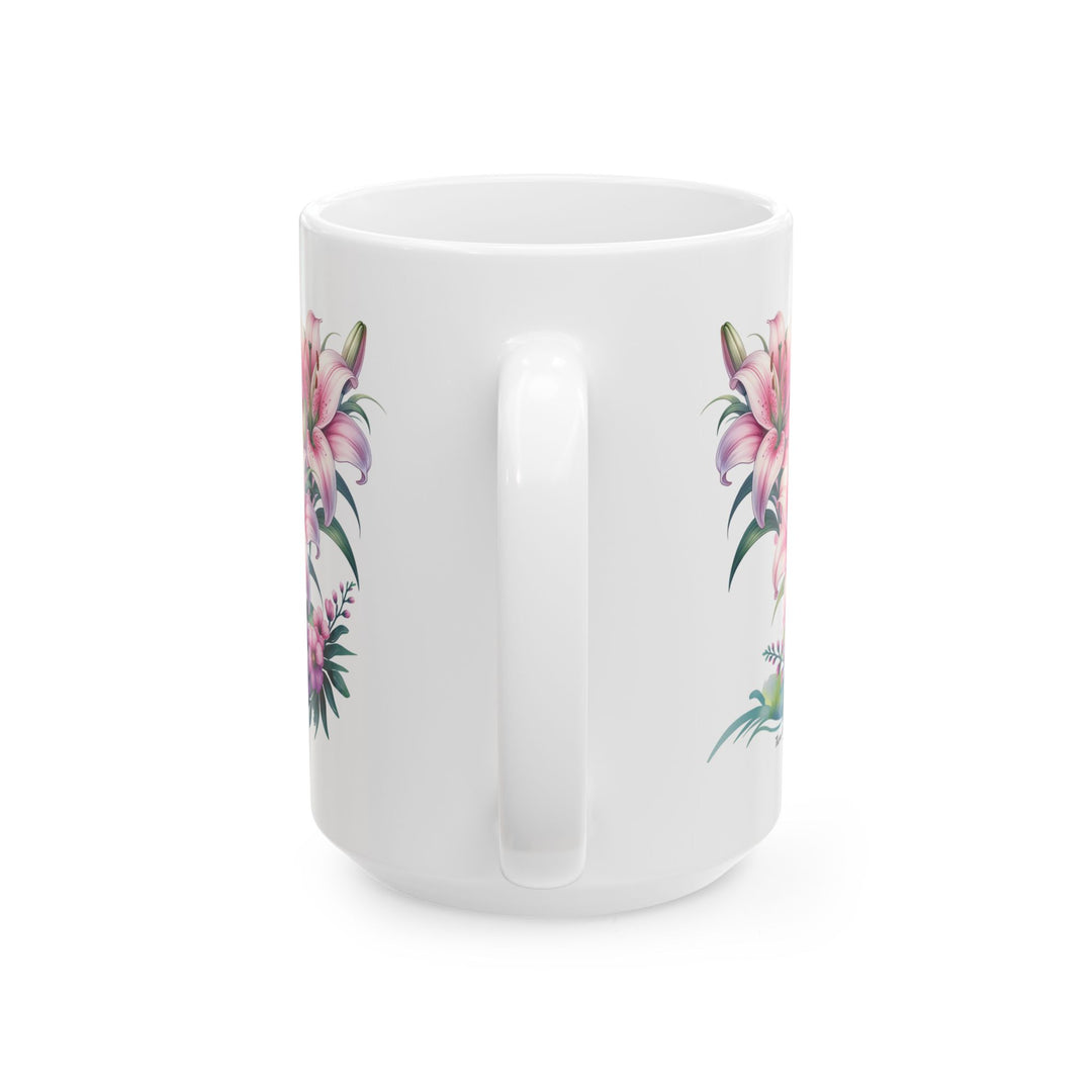 Three Lillies floral mug by Thorn Ridge®