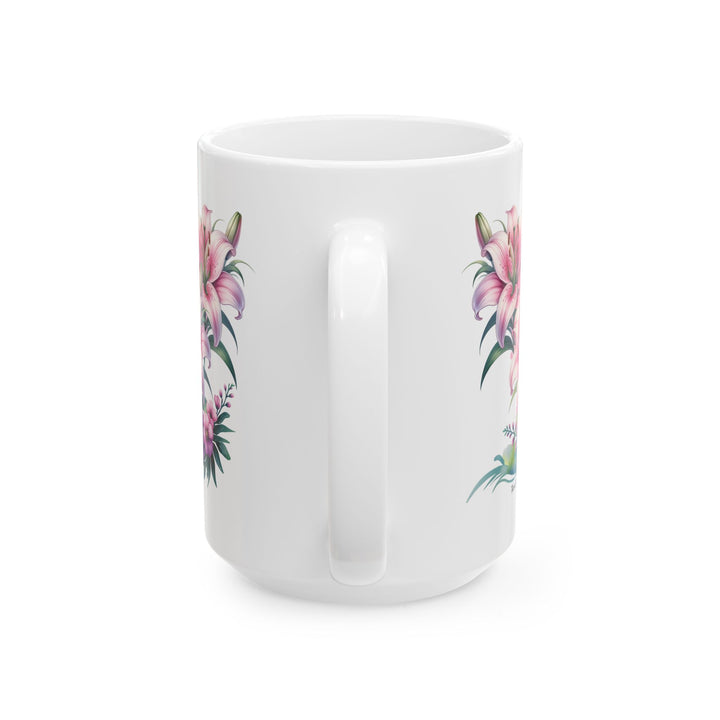 Three Lillies floral mug by Thorn Ridge®