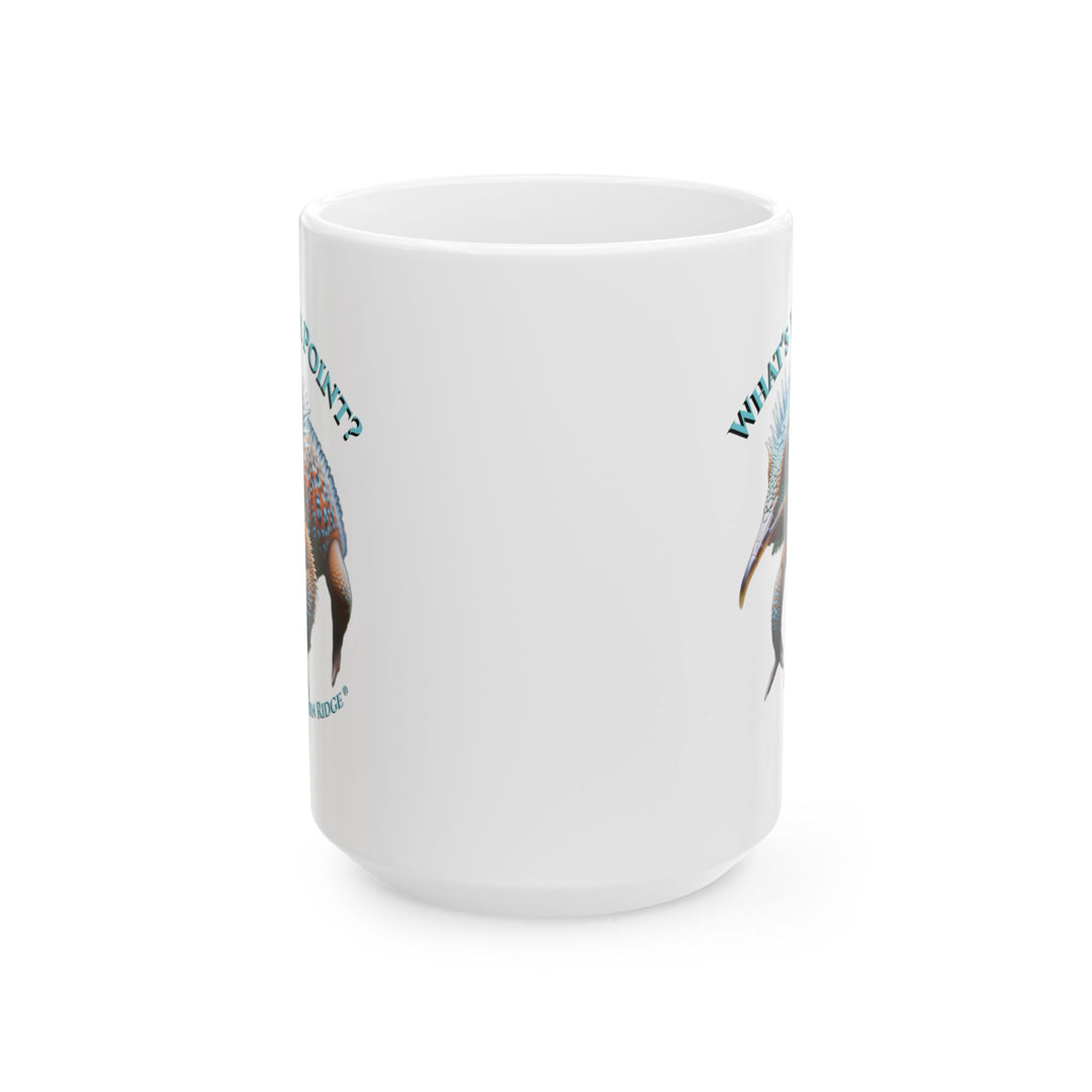 What's Your Point Mug by Thorn Ridge® featuring a spiky hybrid animal.
