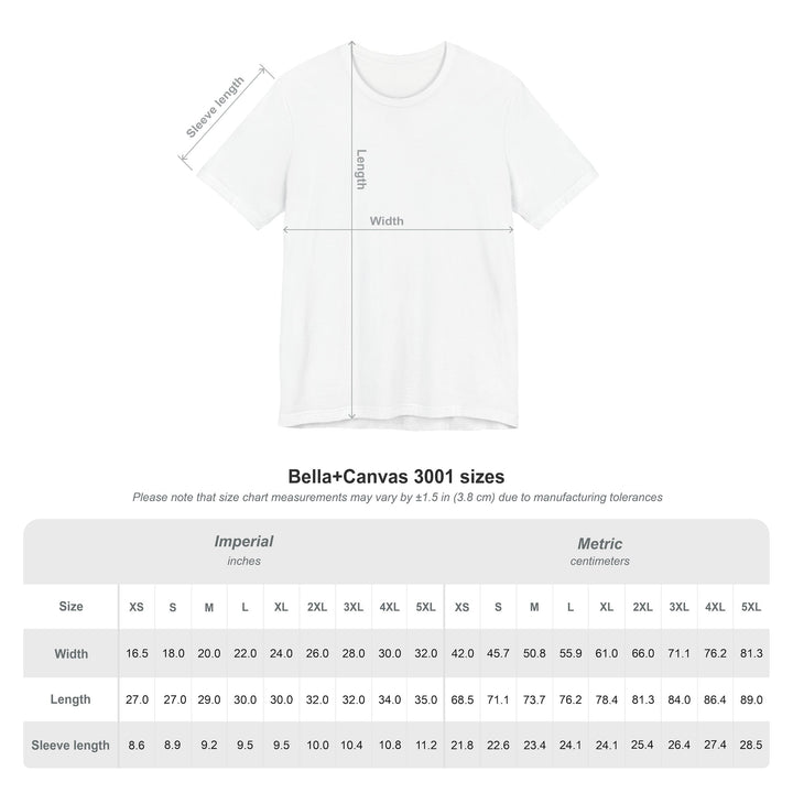 Bella Canvas size chart