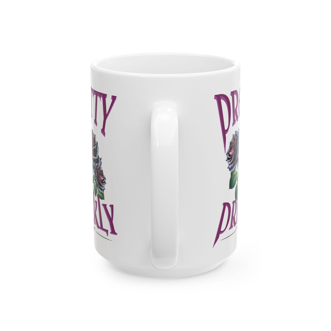 Pretty But Prickly Mug featuring black and purple roses with thorns by Thorn Ridge®