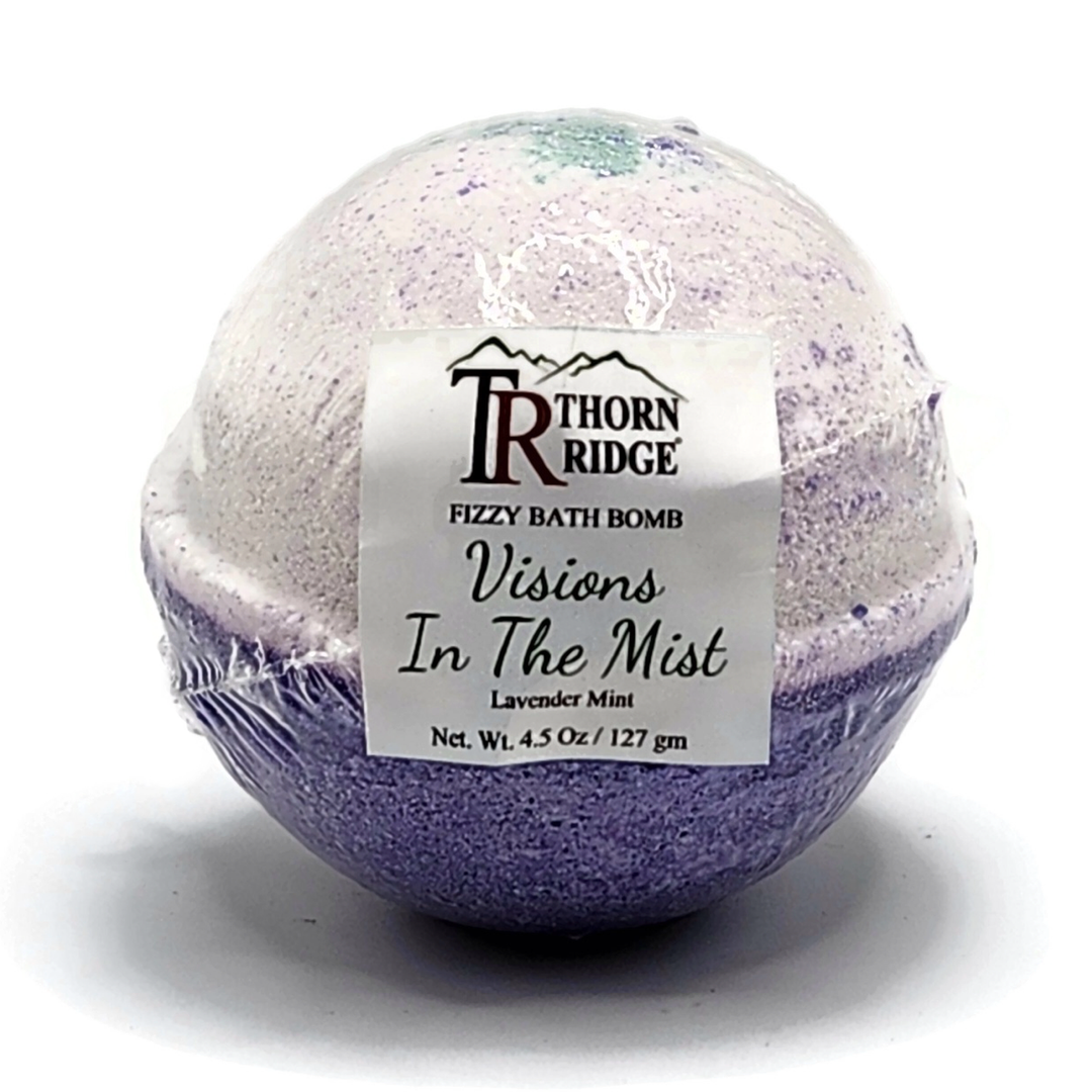 Thorn Ridge Visions in the Mist fizzy bath bomb in lavender mint fragrance 4.5 oz.