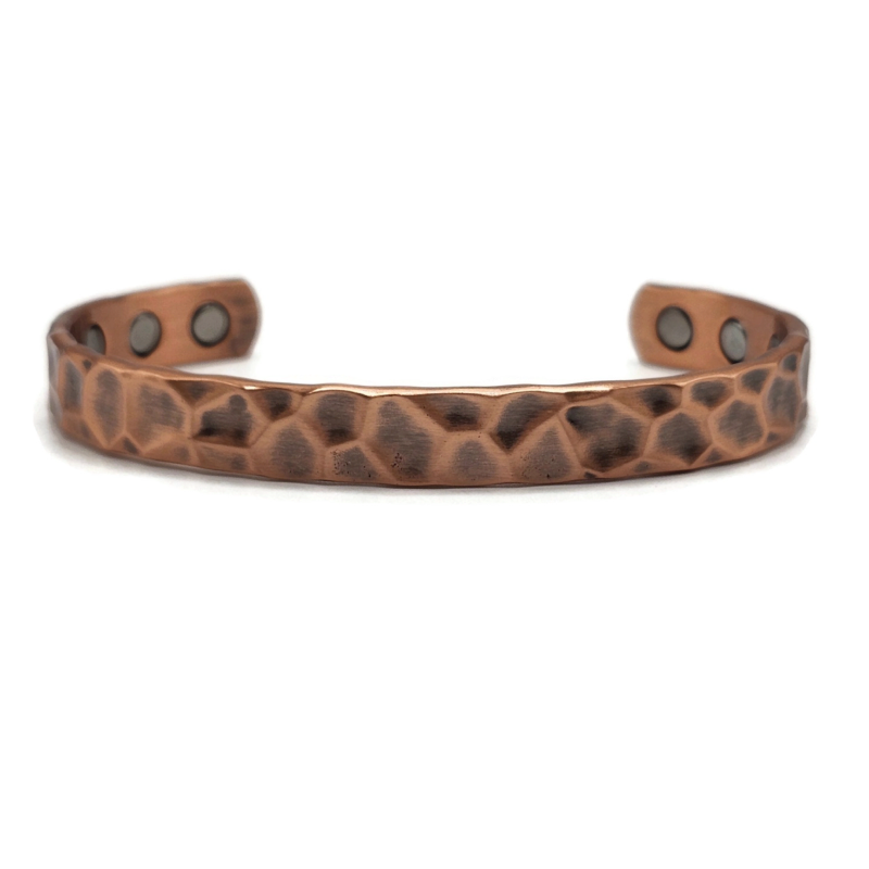 Magnetic Antique Copper hammered bracelet