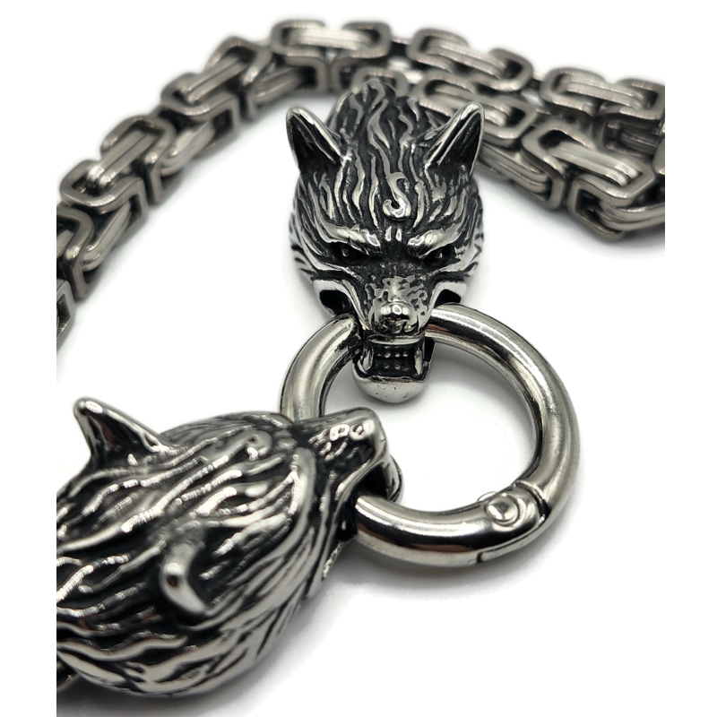 Stainless steel Viking wolf bracelet.