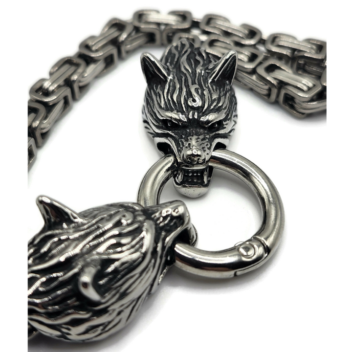 Stainless steel Viking wolf bracelet.