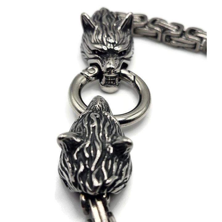 Stainless steel Viking wolf bracelet.