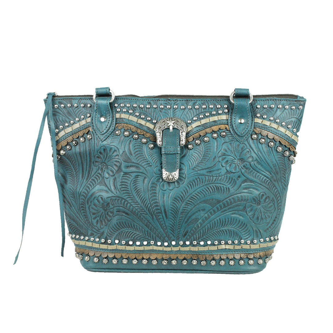 American West handbag purse described as Blue Ridge Bucket Tote Dark Turquoise