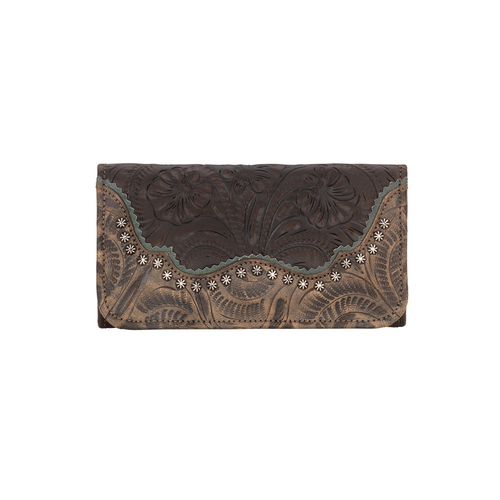 Saddle Ridge Ladies' Tri-Fold Wallet Chocolate