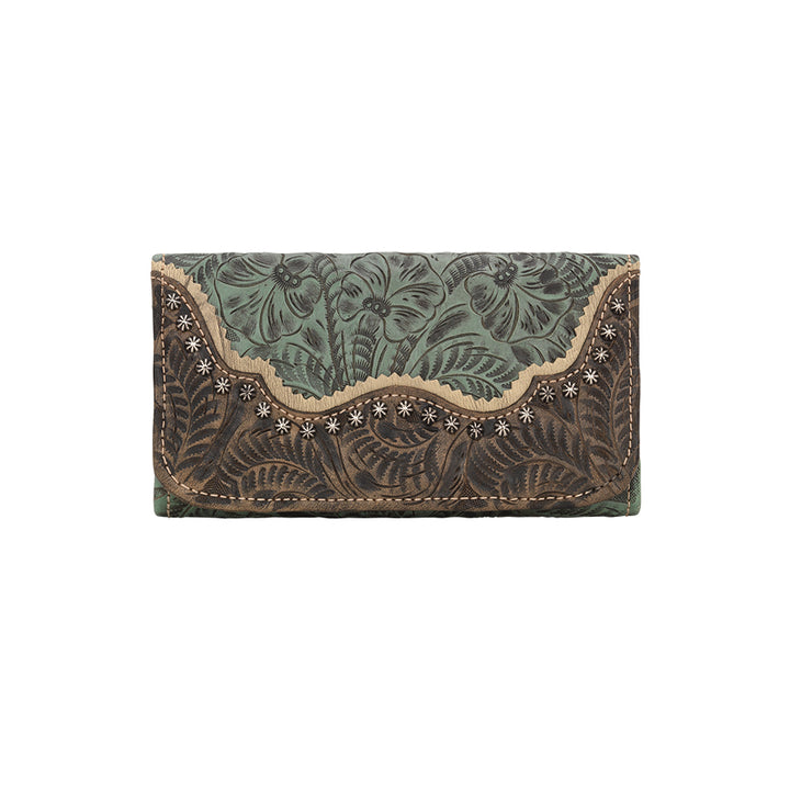 Saddle Ridge Ladies' Tri-Fold Wallet Marine Turquoise