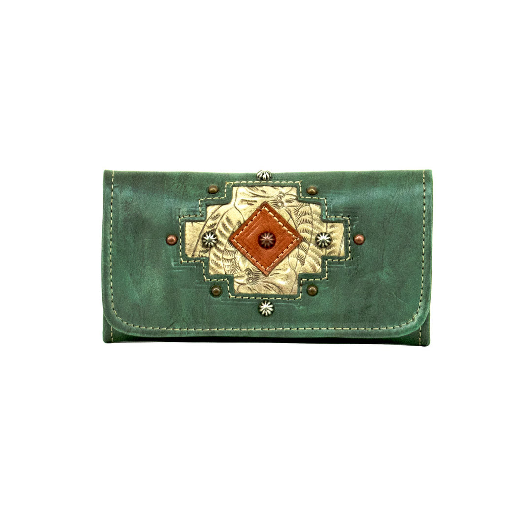 Navajo Soul Ladies' Tri-Fold Wallet Marine Turquoise