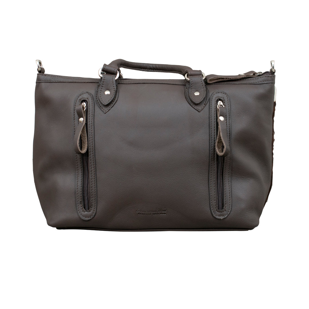 Cow Town Large Zip-Top Satchel w/ Secret Compartment