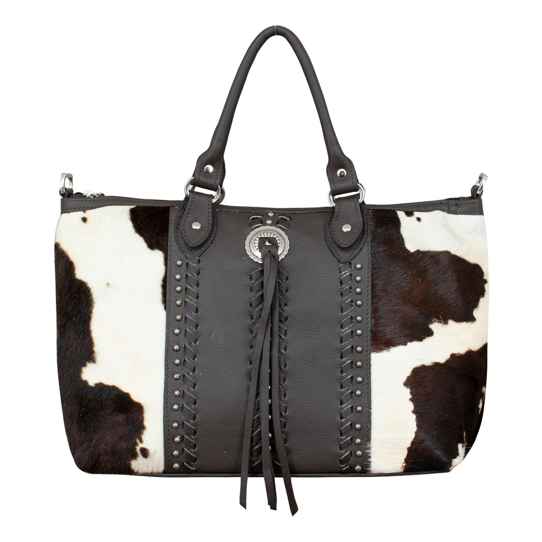 Cow Town Large Zip-Top Satchel w/ Secret Compartment Pony Hair-On