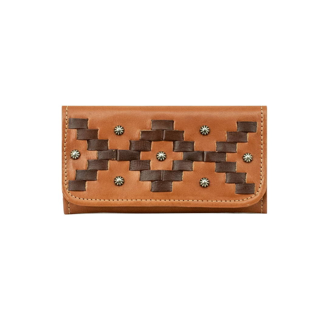 Tribal Weave Ladies' Tri-Fold Wallet Natural Tan