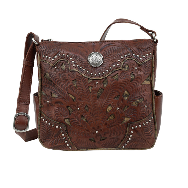 Inlay Eagle Messenger Bag Chestnut Brown