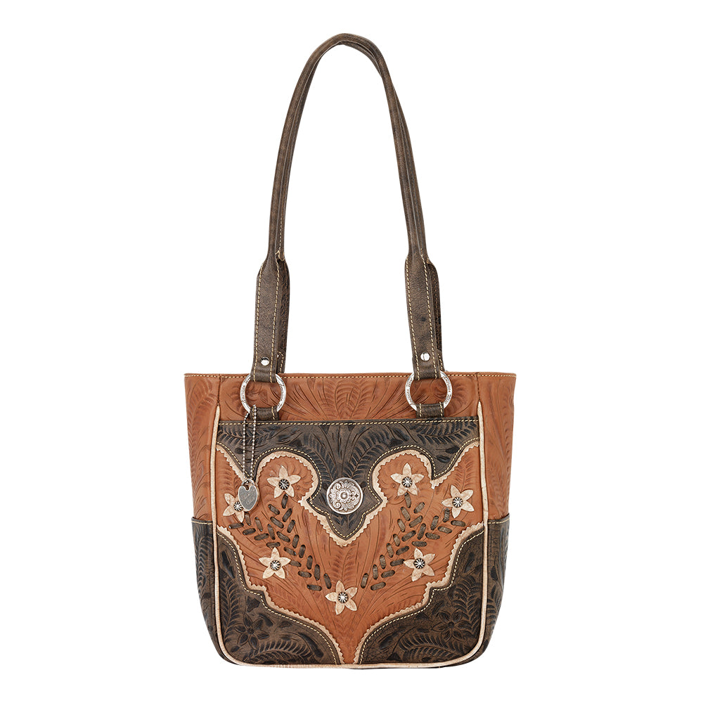 Desert Wildflower Zip Top Tote With Outside Pockets