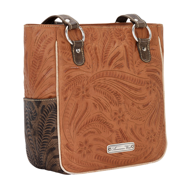 Desert Wildflower Zip Top Tote With Outside Pockets