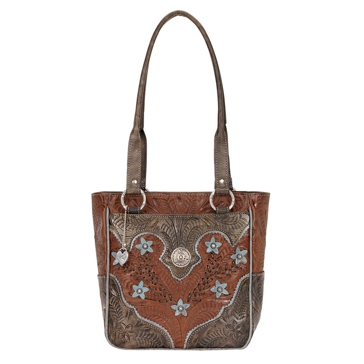 Desert Wildflower Zip Top Tote With Outside Pockets