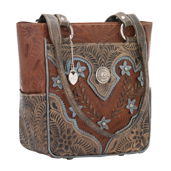 Desert Wildflower Zip Top Tote With Outside Pockets