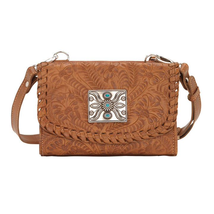 Texas Two Step Crossbody Bag/Wallet Natural Tan