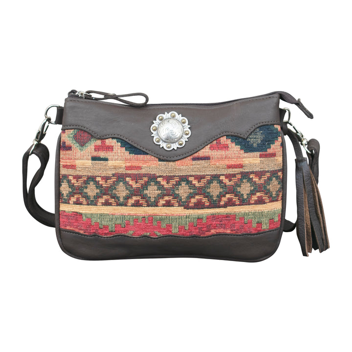 American West Santa Fe Hand Woven Tapestry Multi-Compartment Crossbody