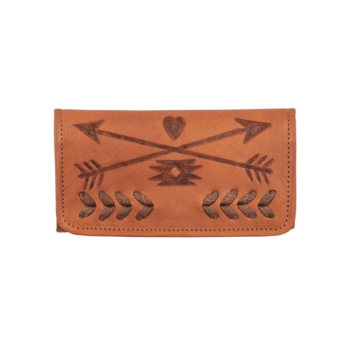 Friendship Arrows Ladies' Tri-Fold Wallet Golden Tan