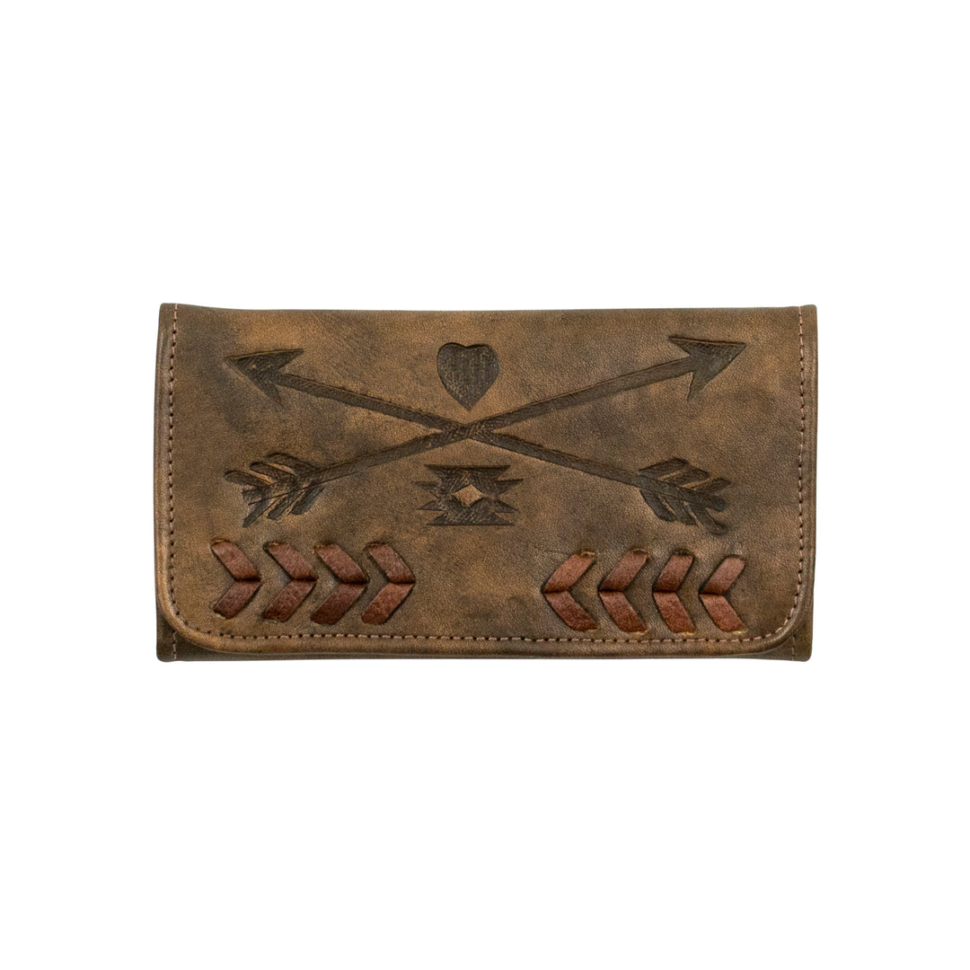 Friendship Arrows Ladies' Tri-Fold Wallet Distressed Charcoal