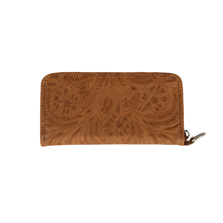 Ladies' Zip-Around Wallet with Wrist Strap Golden Tan