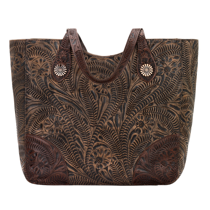 Annie's Secret Collection Large Zip Top Tote With Secret Compartment Distressed Charcoal