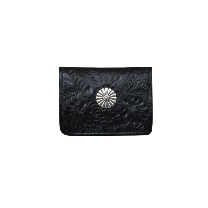 Small Ladies' Tri-Fold Wallets Black Tooled