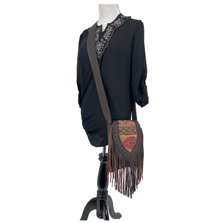 Fringed Cowgirl Flap Bag Crossbody