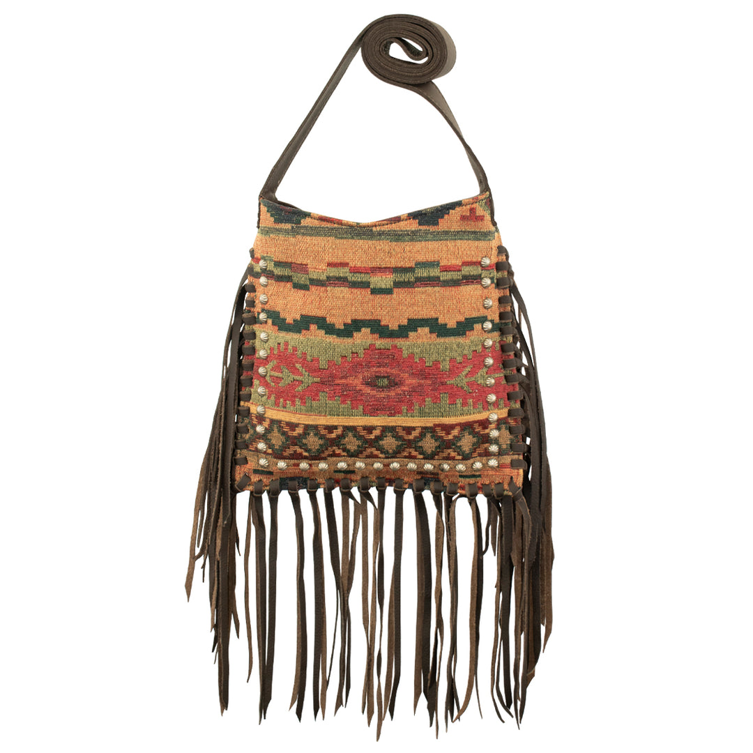 Cowgirl Fringed Messenger Crossbody Woven Tapestry