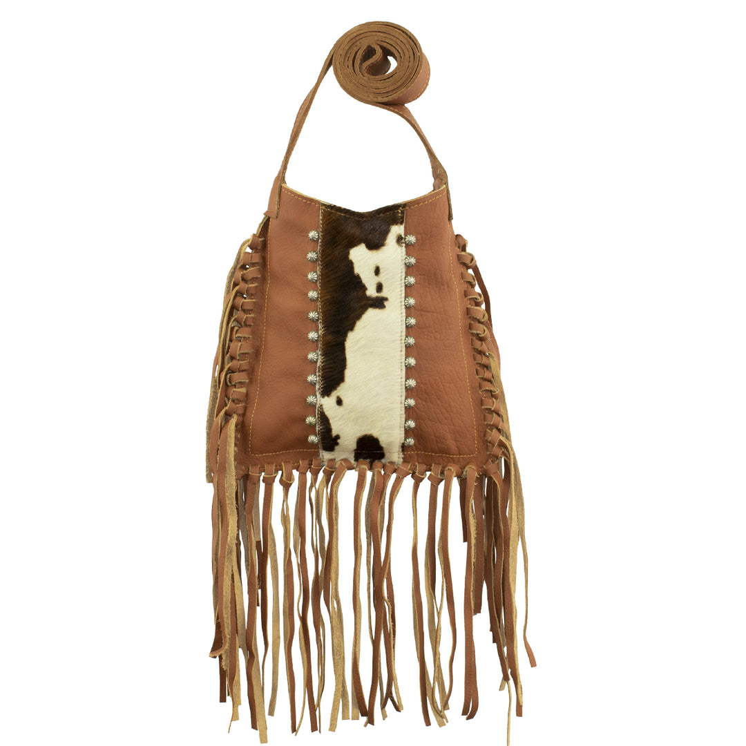 Fringed Cowgirl Messenger Crossbody Tan