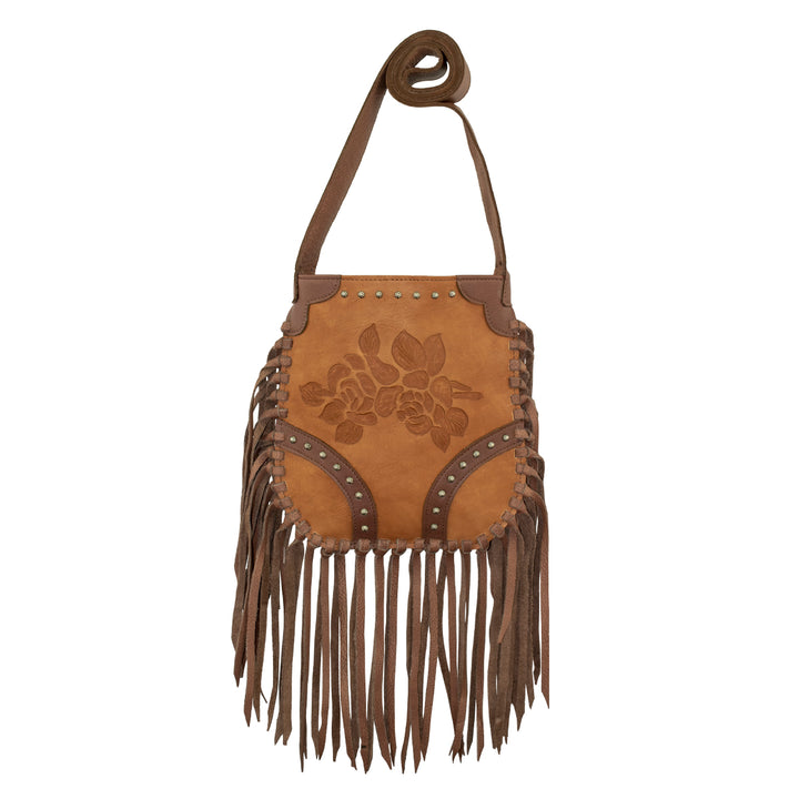 Fringed Cowgirl Crossbody with Hand Tooled Rose