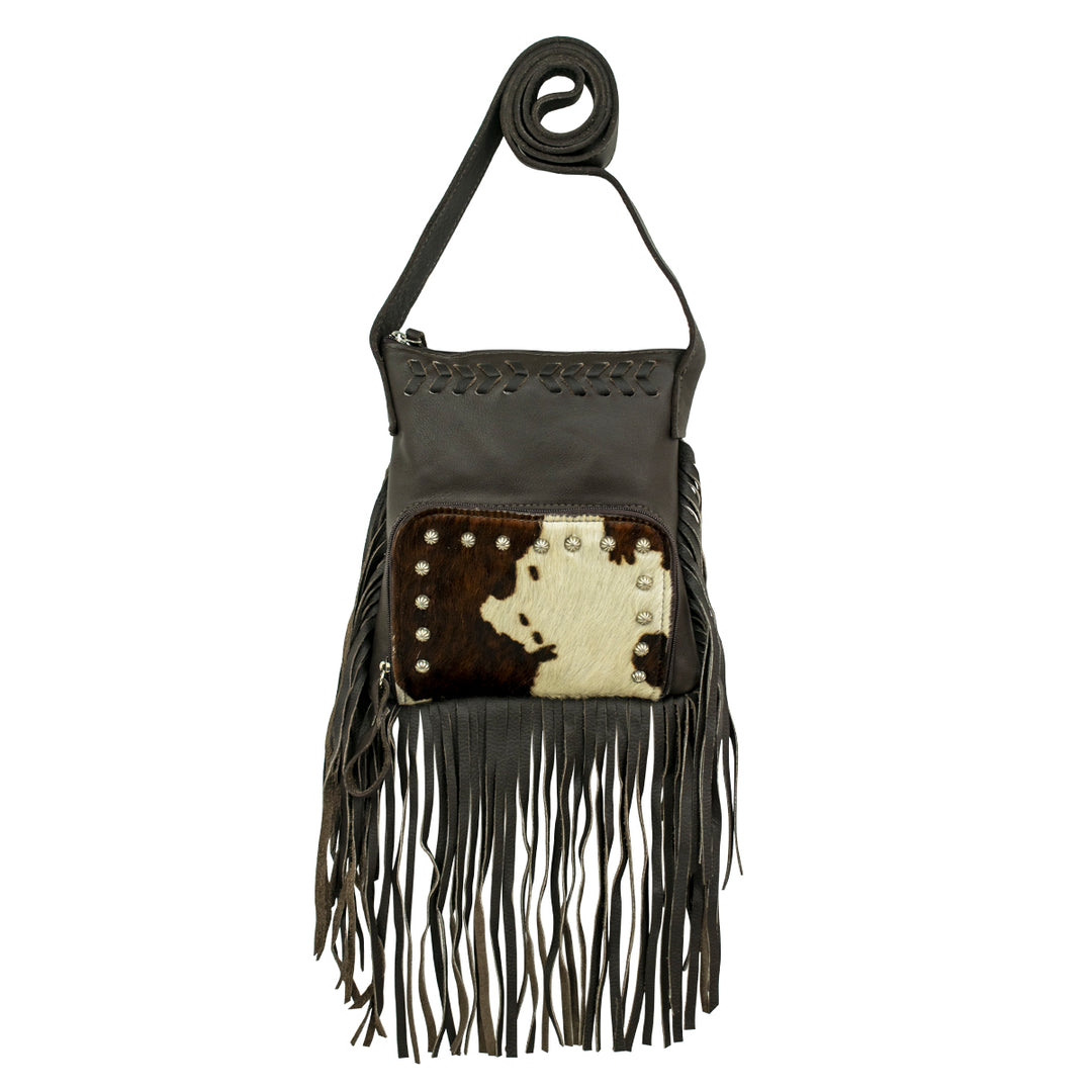 Fringed Cowgirl Crossbody w/ Front Compartment Pony Hair-On