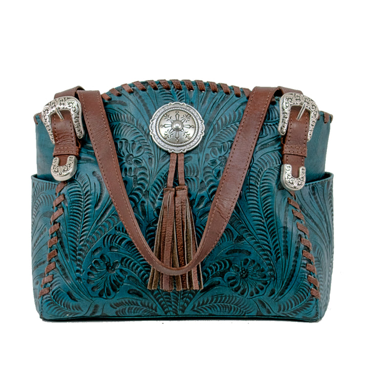 Lariats & Lace Tote W/Secret Compartment Dark Turquoise