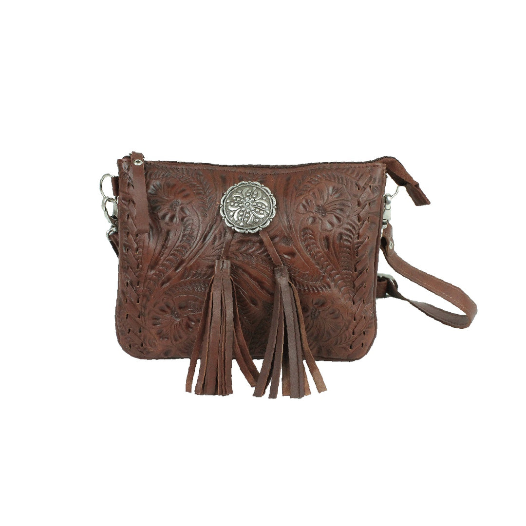 Lariats & Lace Multi-Compartment Crossbody Chestnut Brown