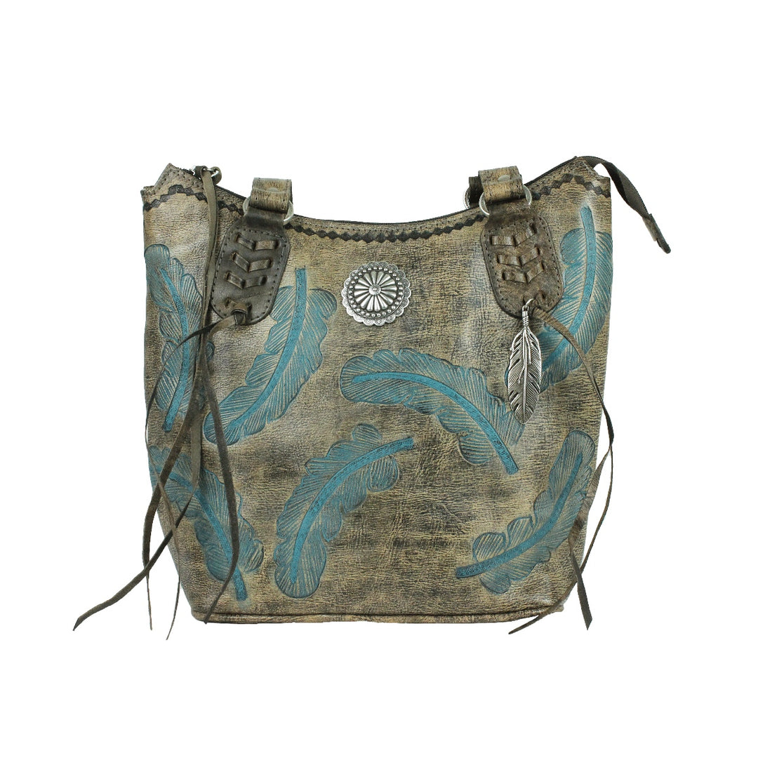 American West handbag purse described as Colorful Sacred Bird Bucket Tote