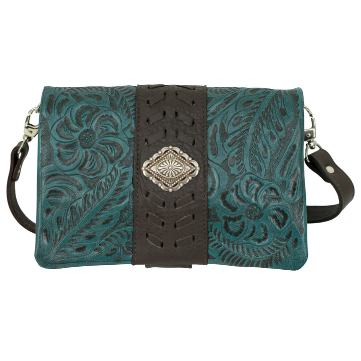 Large Grab-And-Go Foldover Crossbody Dark Turquoise