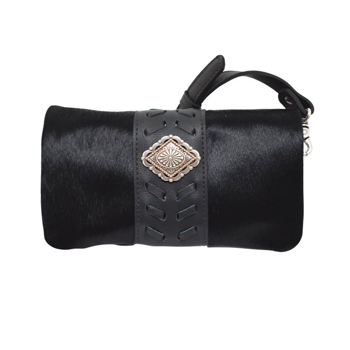 Grab-And-Go Foldover Crossbody Black Hair-On